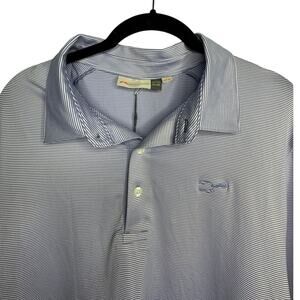 KJUS Golf Polo Shirt Men's Size XXL 2XL Purple White Striped Athletic NWT